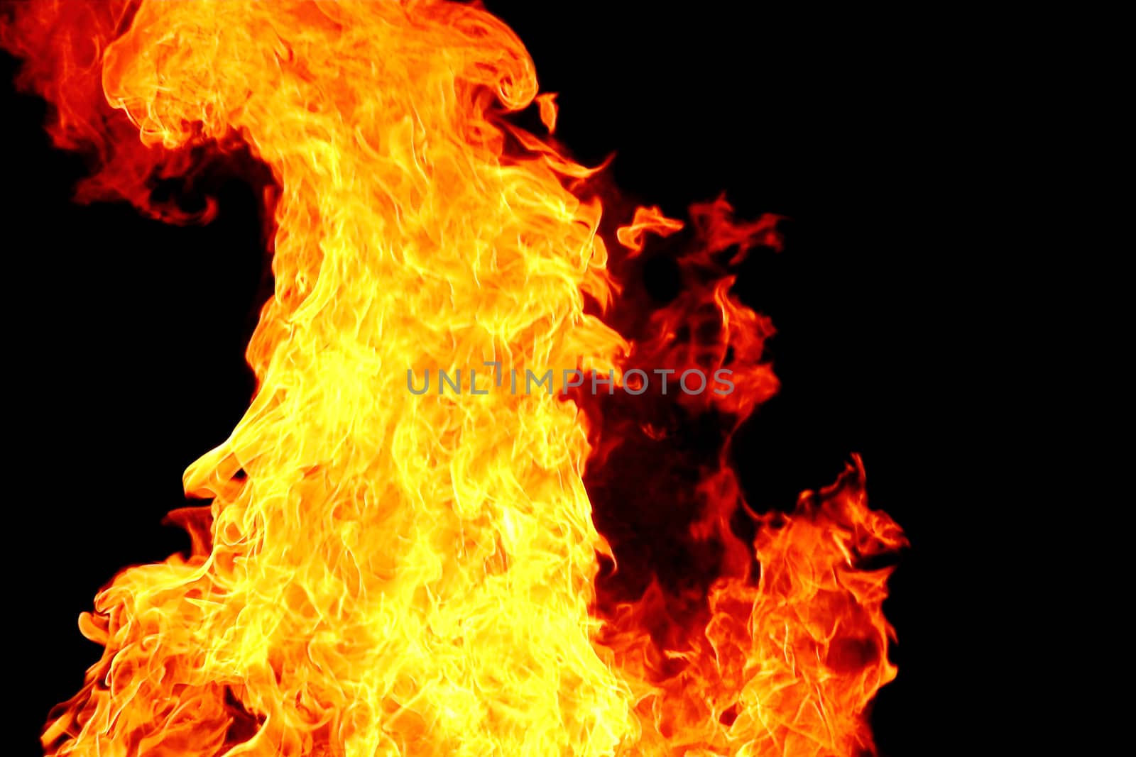Image with red flame on the black background