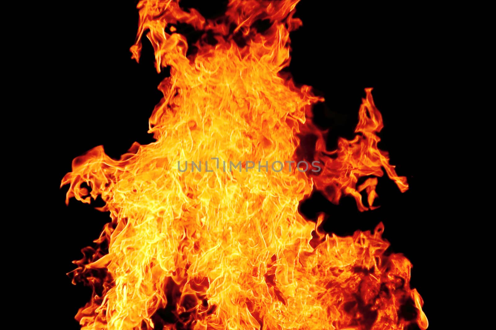 Image with red flame on the black background
