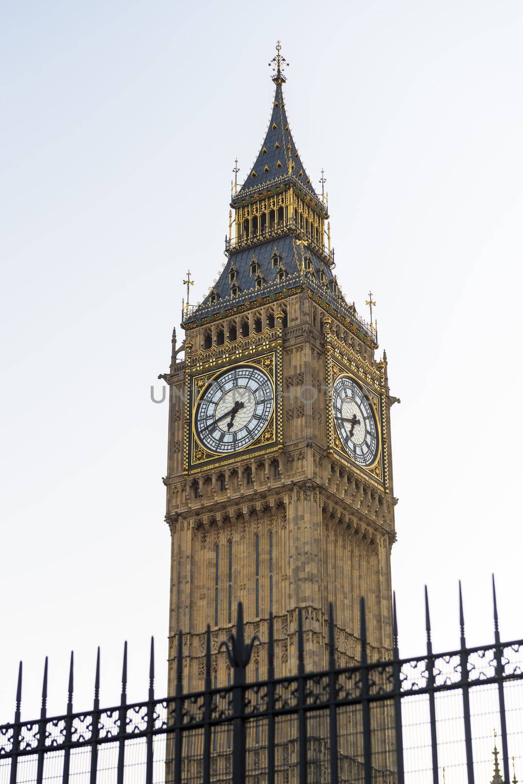 South face of Big Ben in London, UK