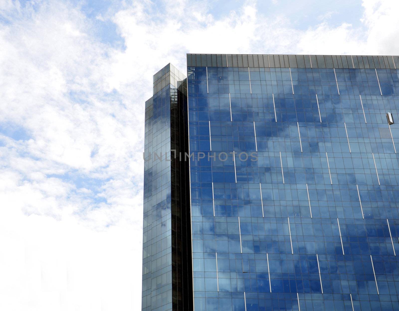 square pattern and the blue sky,  office  building 
