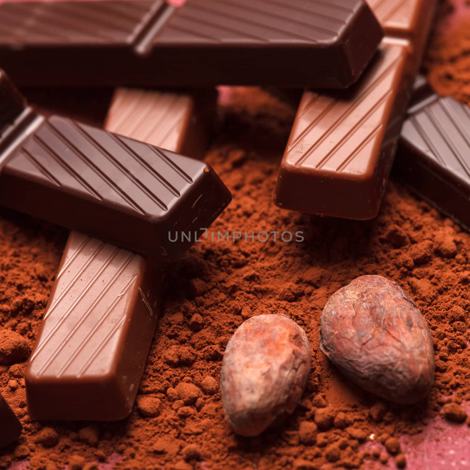 chocolate with cocoa beans 