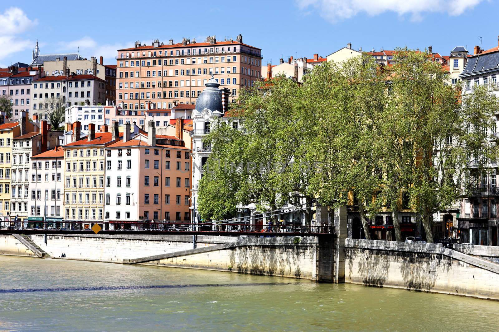 series of colorful buildings in the city of Lyon