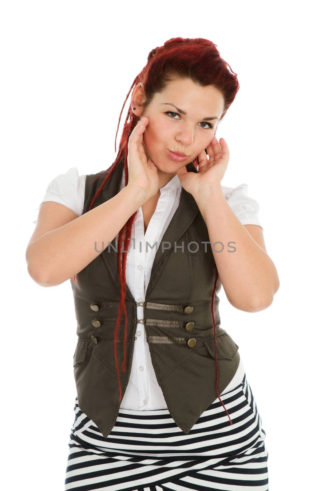 Young beautiful woman sending kiss by fotorobs