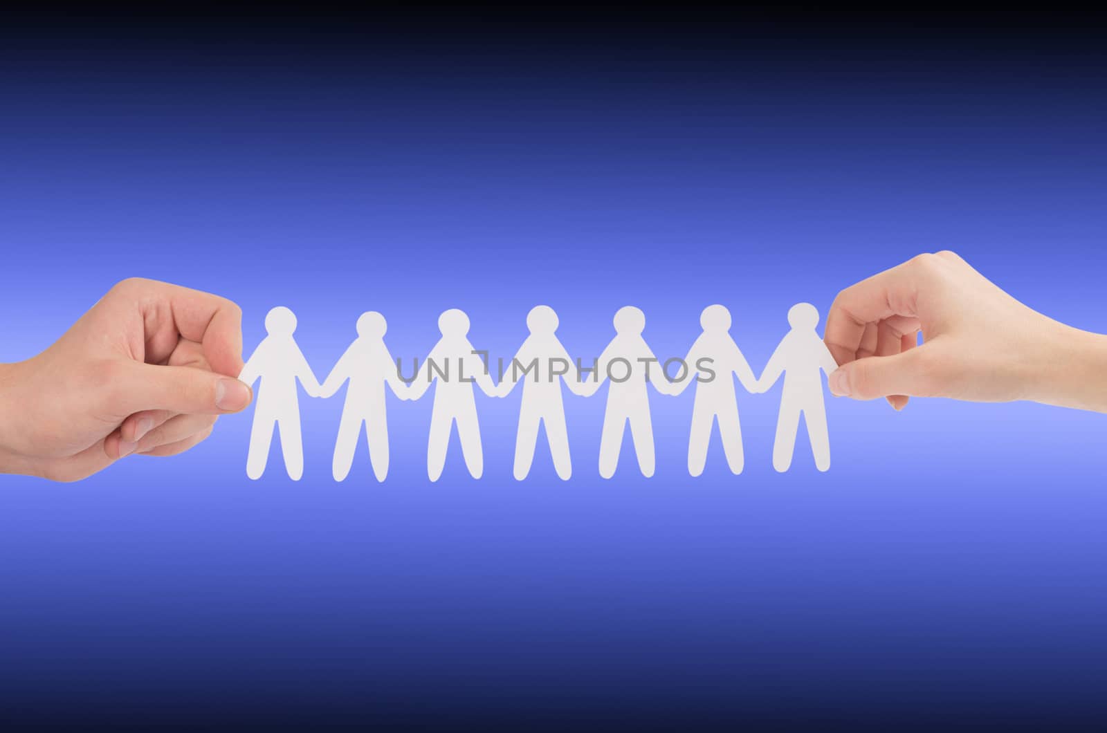 paper people in hands(man and woman)