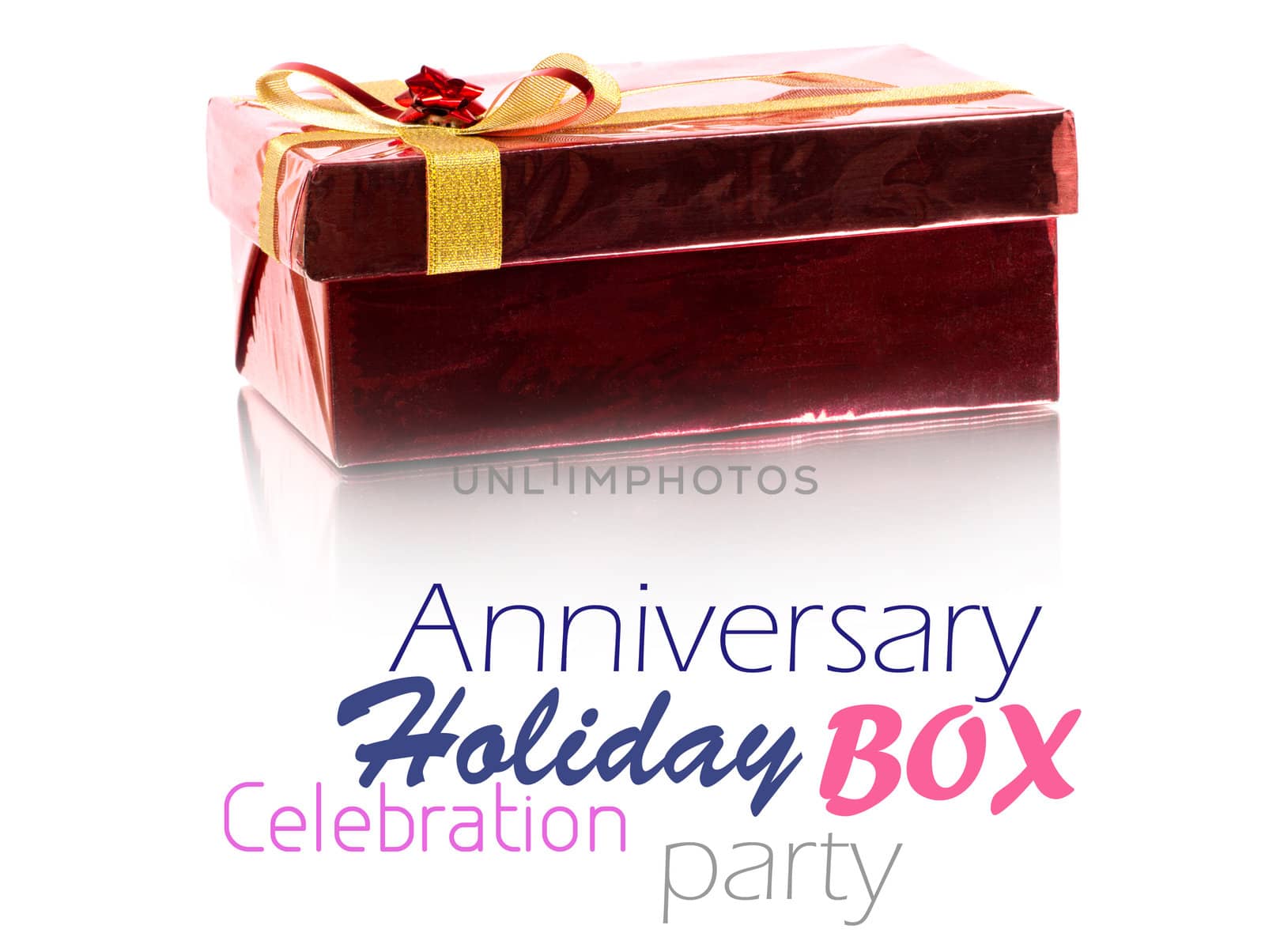 Red Gift Box on white background