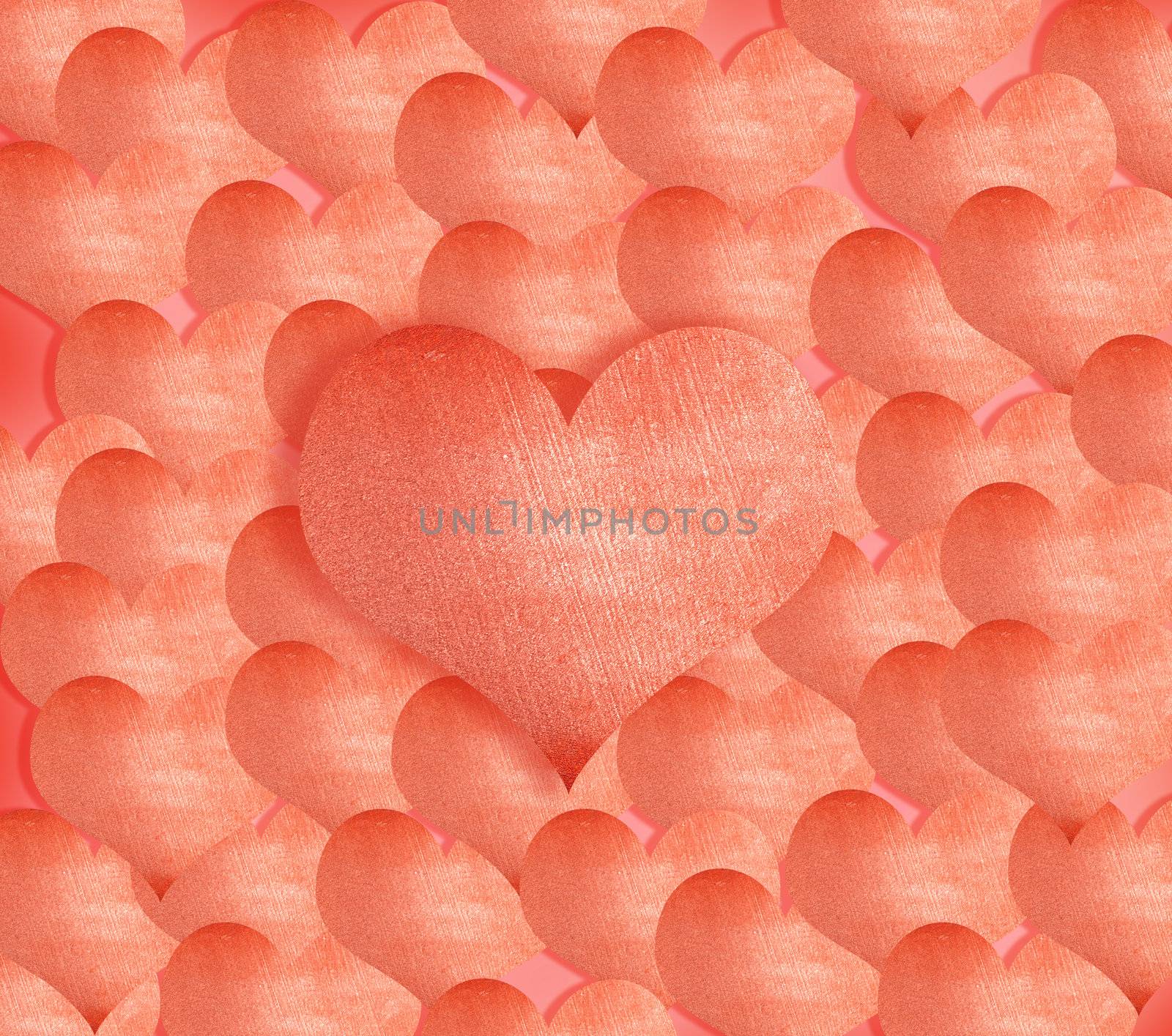 background made of red heart stickers