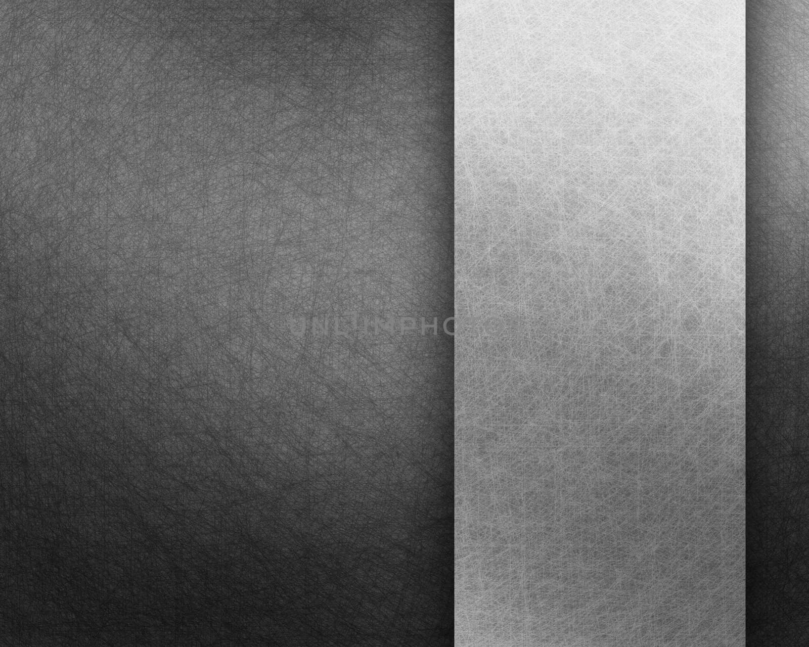 black background with grunge texture and vintage parchment paper illustration on white ribbon with copyspace, monochrome background