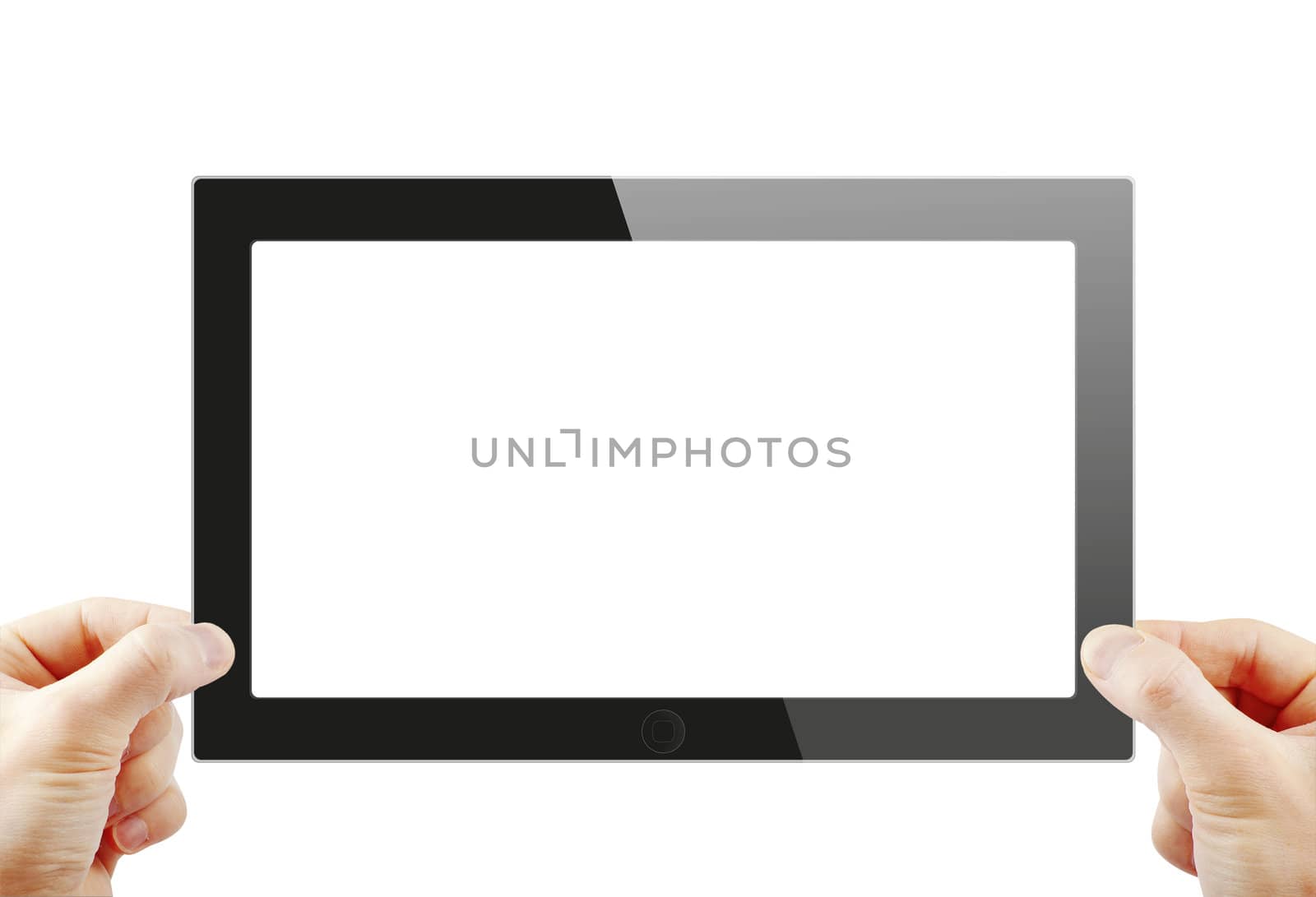 Black generic tablet pc, 3d render.