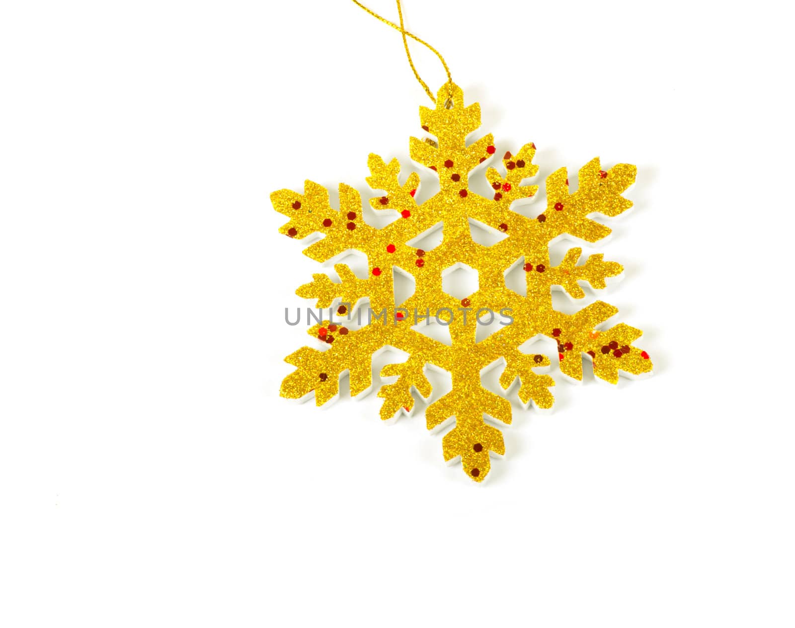 Christmas tree decoration star isolated on white background