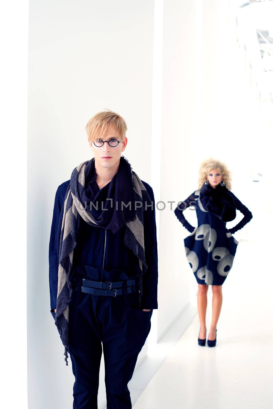 classic modern student man with fashion woman by lunamarina