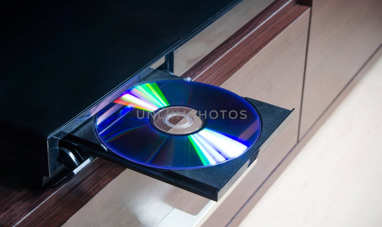 Disc insterted to DVD or CD player