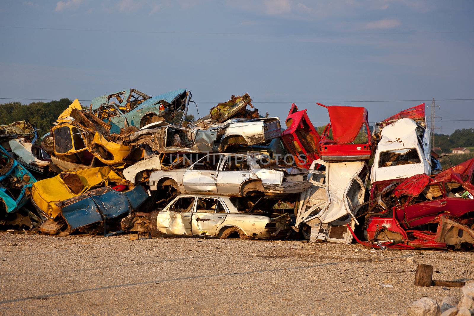 Old Junk Cars On Junkyard