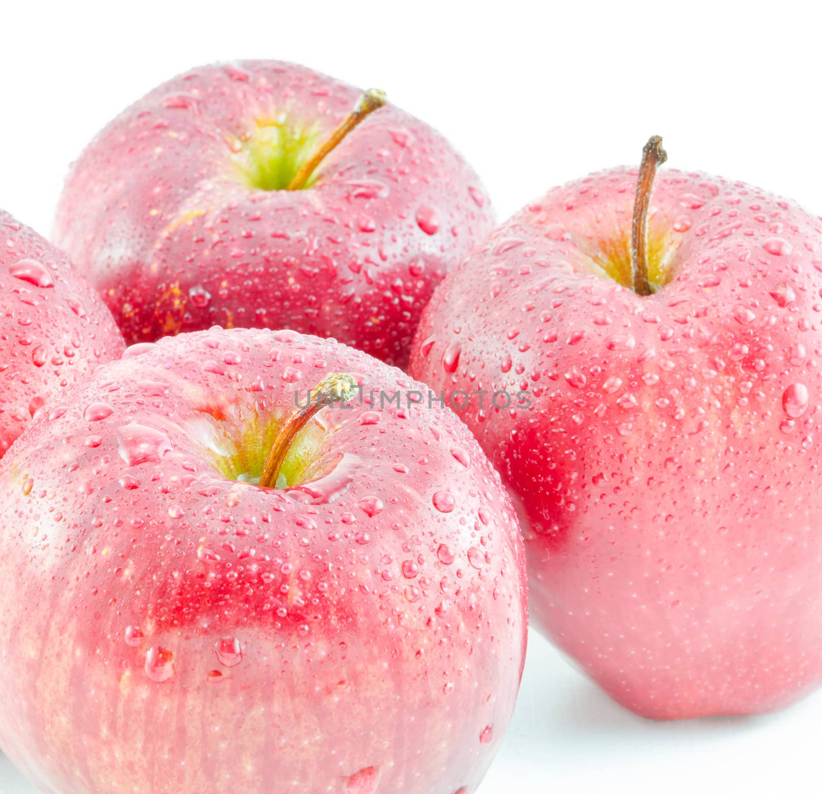 Red apples were isolated on white background