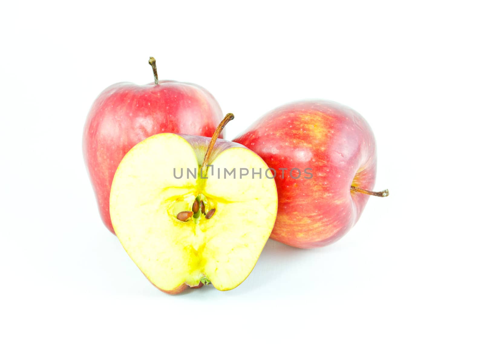 Red apples were isolated on white background