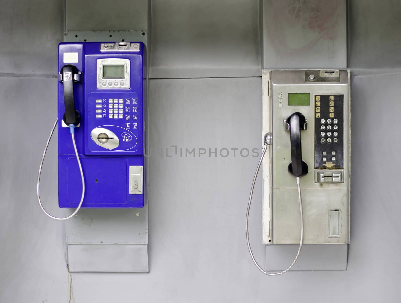 Two telephone booths in bangkok, Thailand