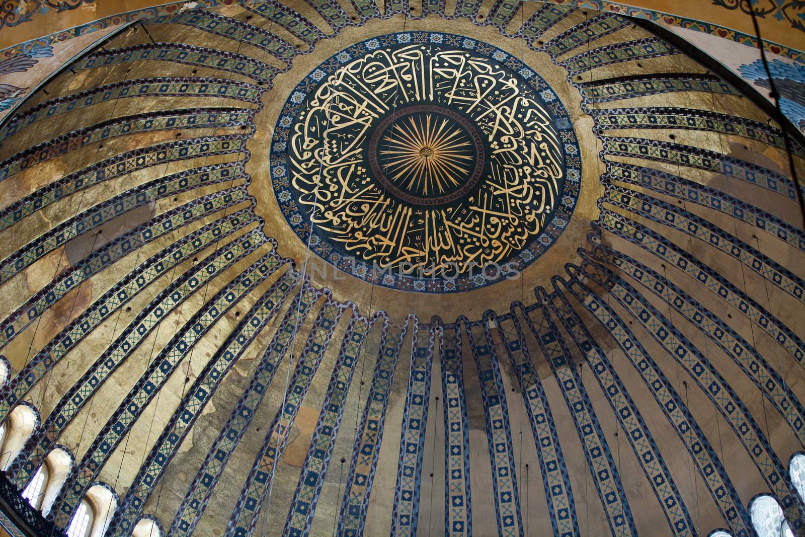 Interior of the Hagia Sophia in Istanbul. Turkey 