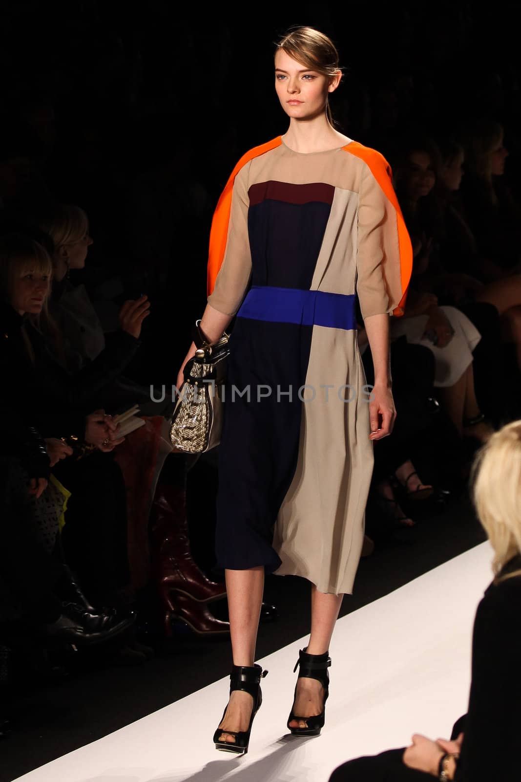 NEW YORK - FEBRUARY 09: Model walks the runway for the BCBGMAXAZRIA collections Mercedes-Benz Fashion Week at Lincoln Centre on February 09, 2012 in New York.