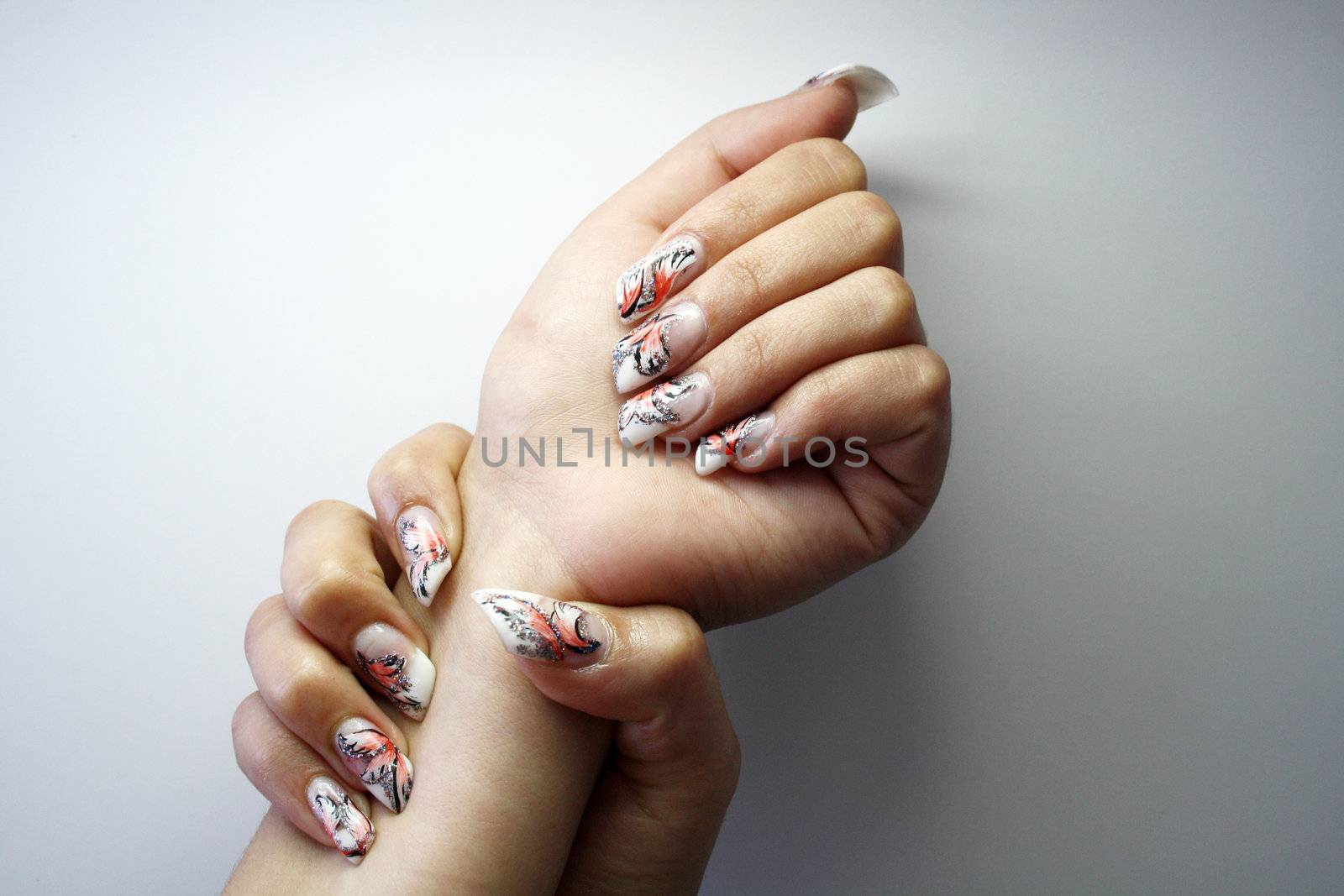 Beautiful female hands with manicure  