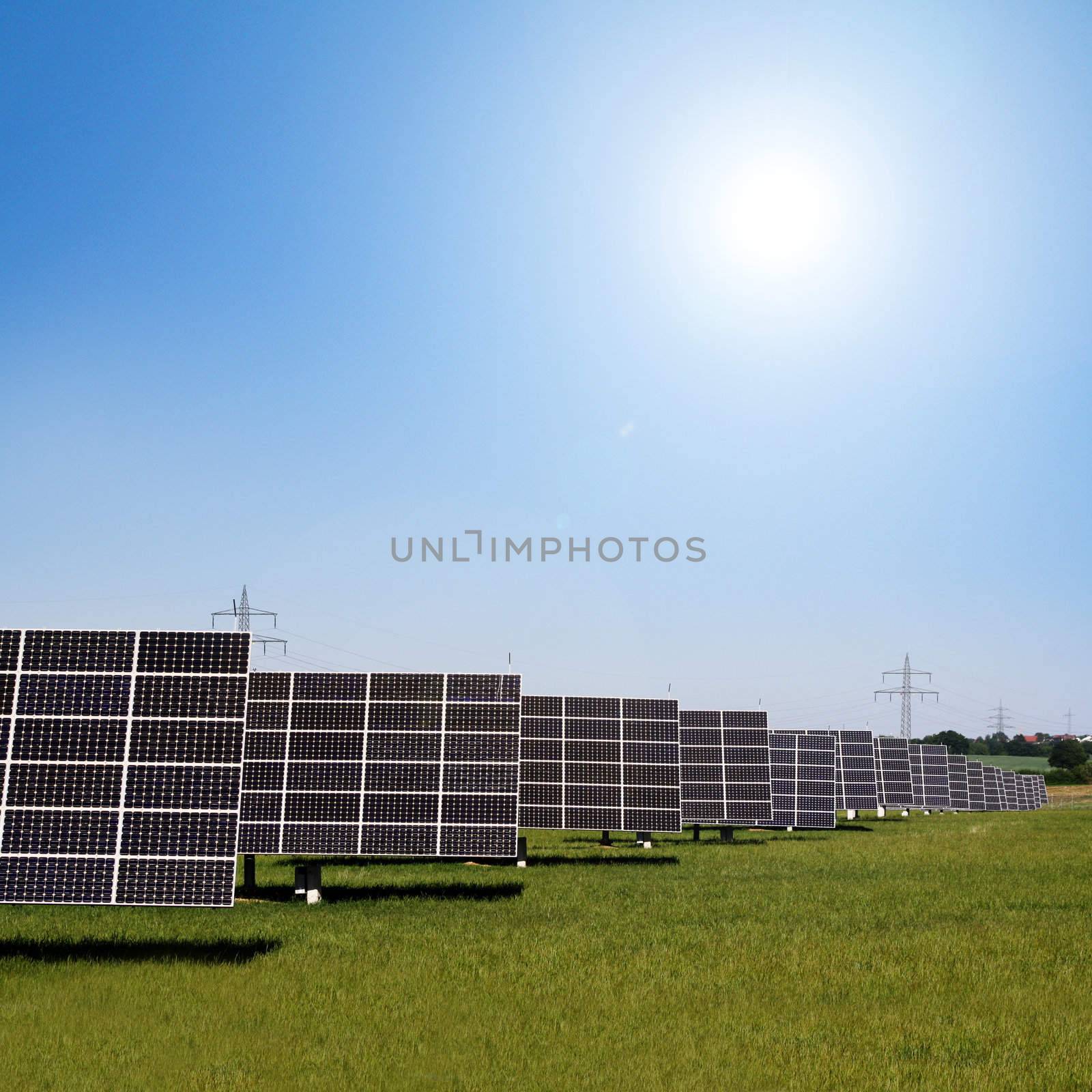 solar panels to generate electricity