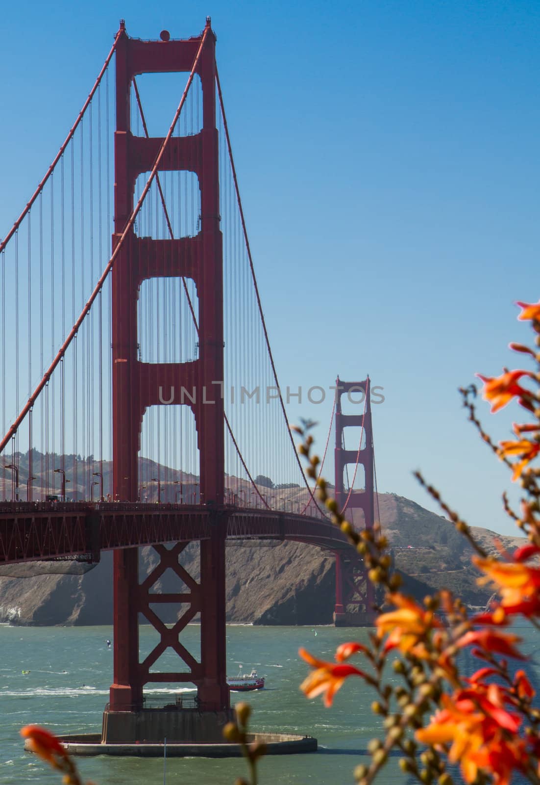 The Golden Gate Bridge is a suspension bridge spanning the Golden Gate, the opening of the San Francisco Bay into the Pacific Ocean. It is one of the most internationally recognized symbols of San Francisco, California.