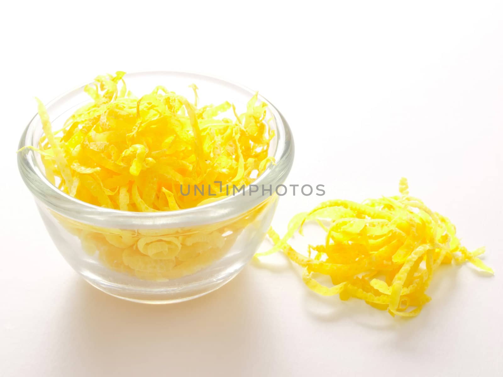 close up of a bowl of lemon zest