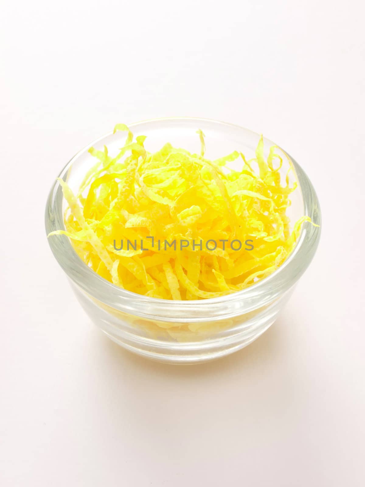 close up of a bowl of lemon zest