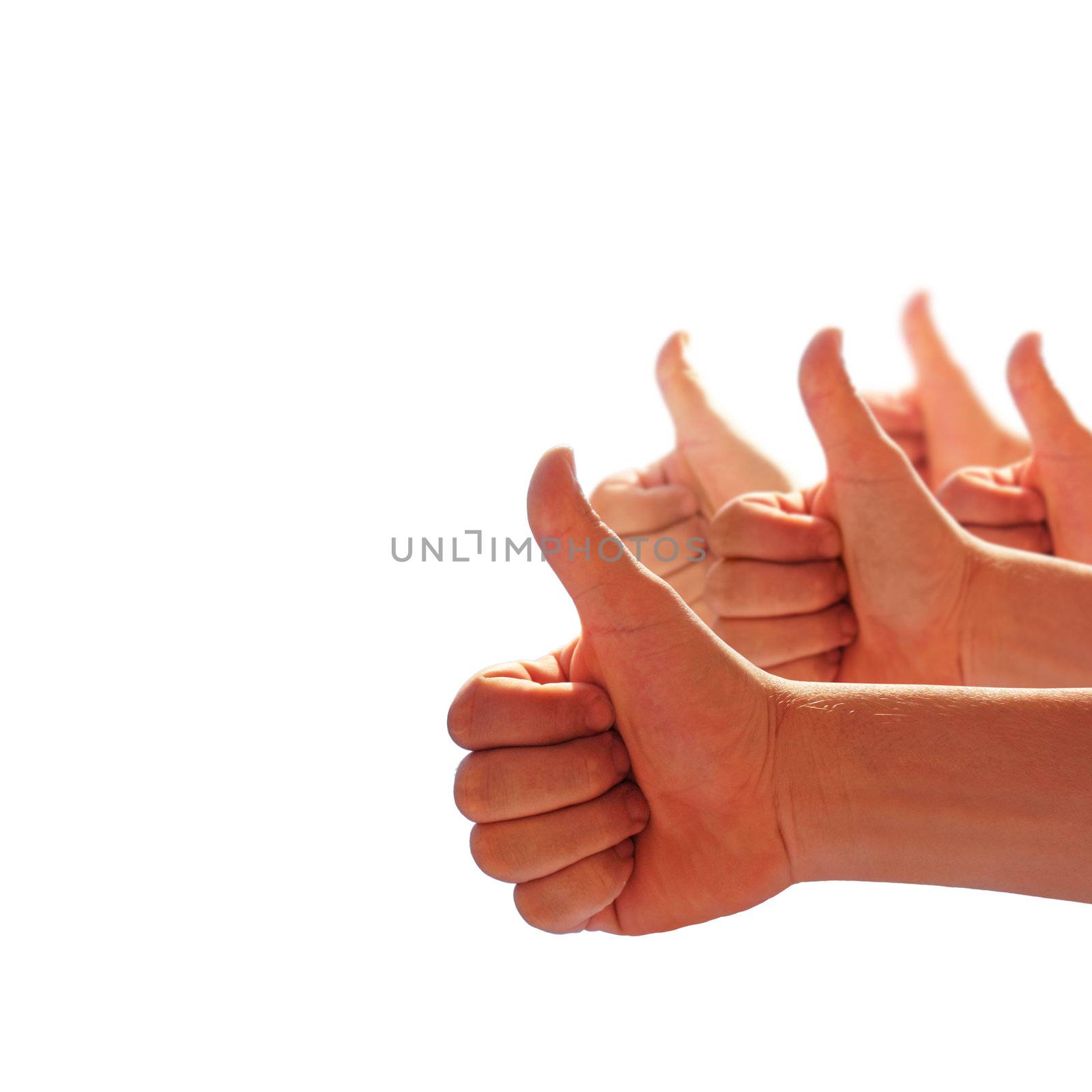 thumbs up on white background by photochecker