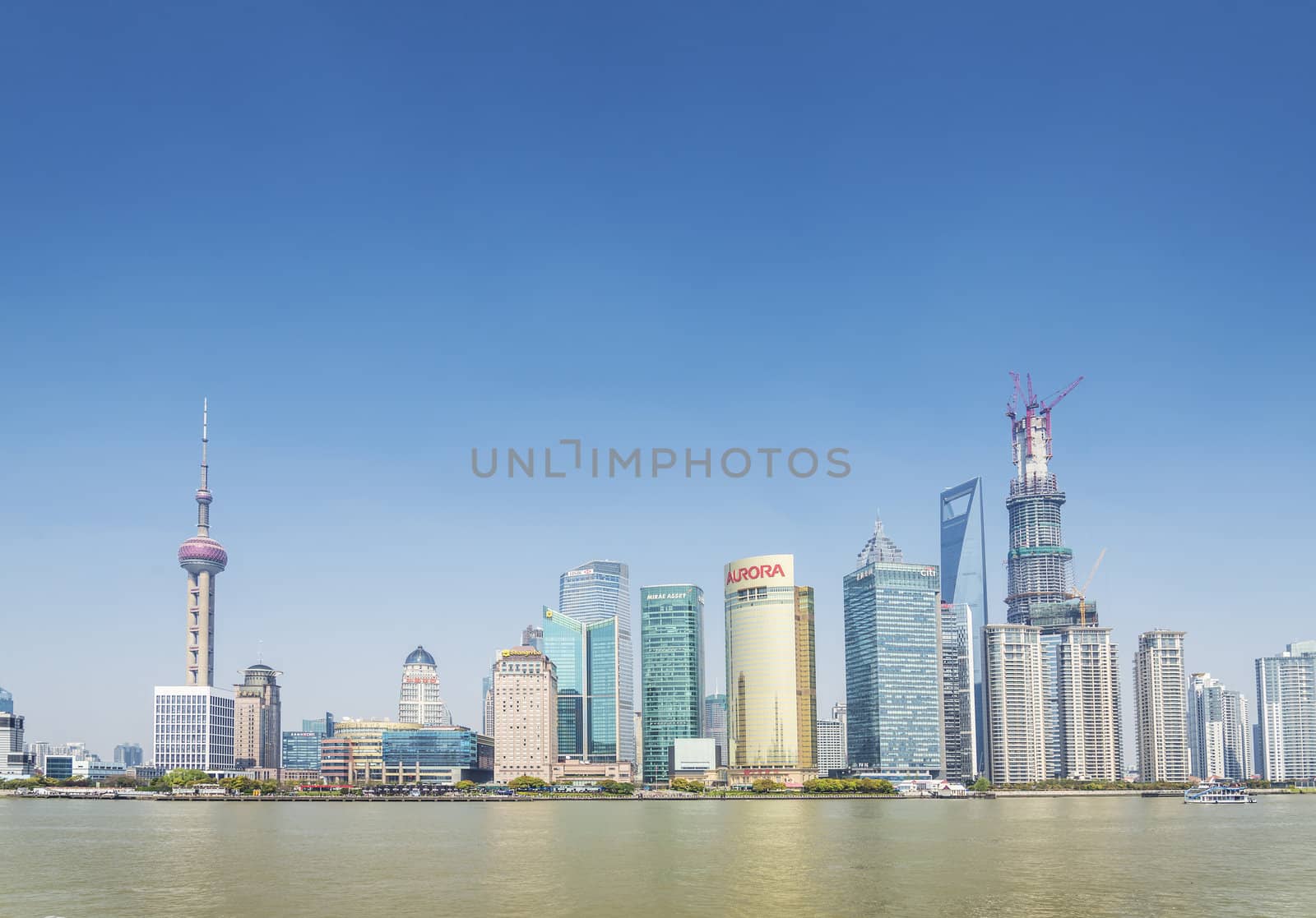 pudong skyline in shanghai china by jackmalipan