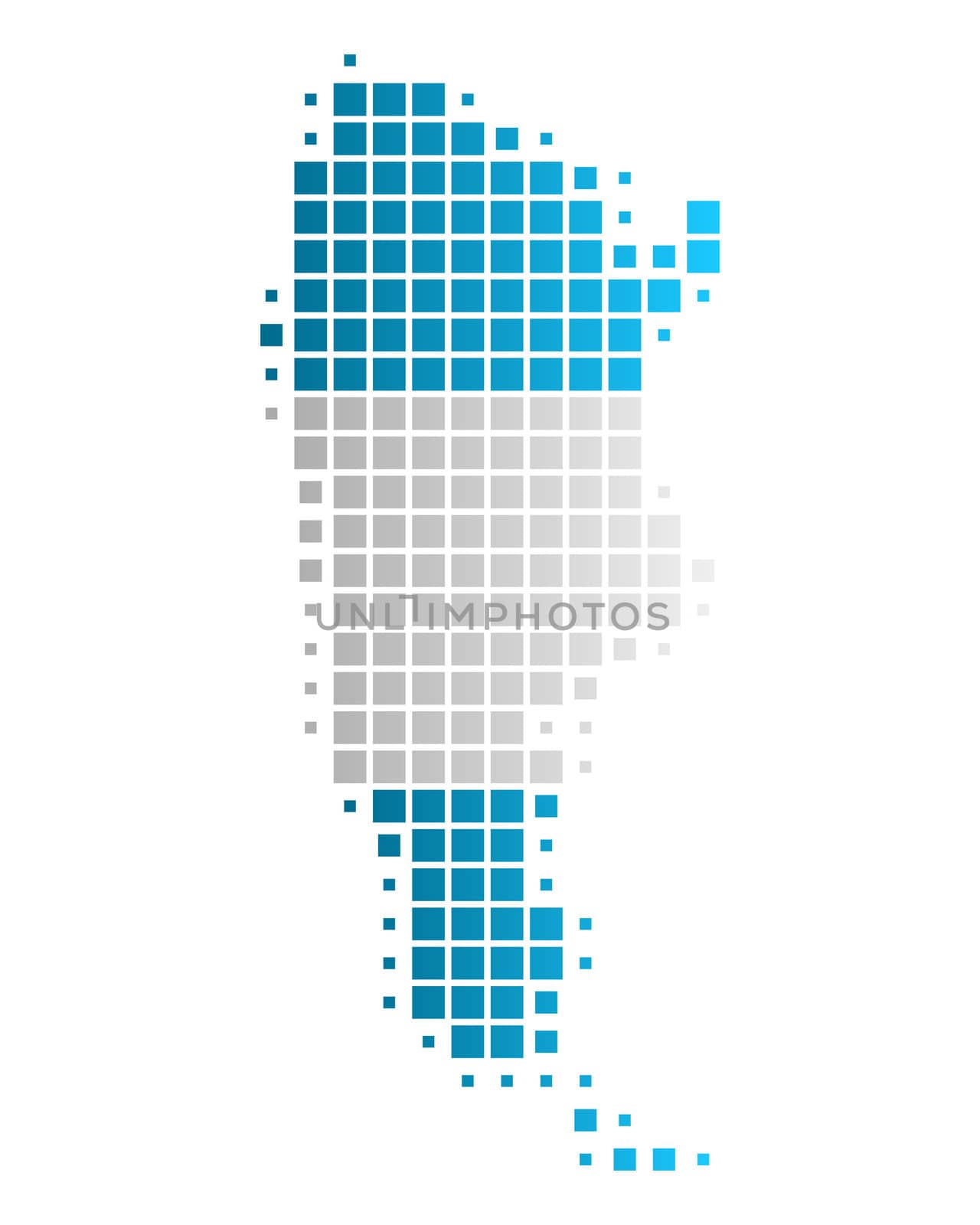 Map and flag of Argentina by rbiedermann