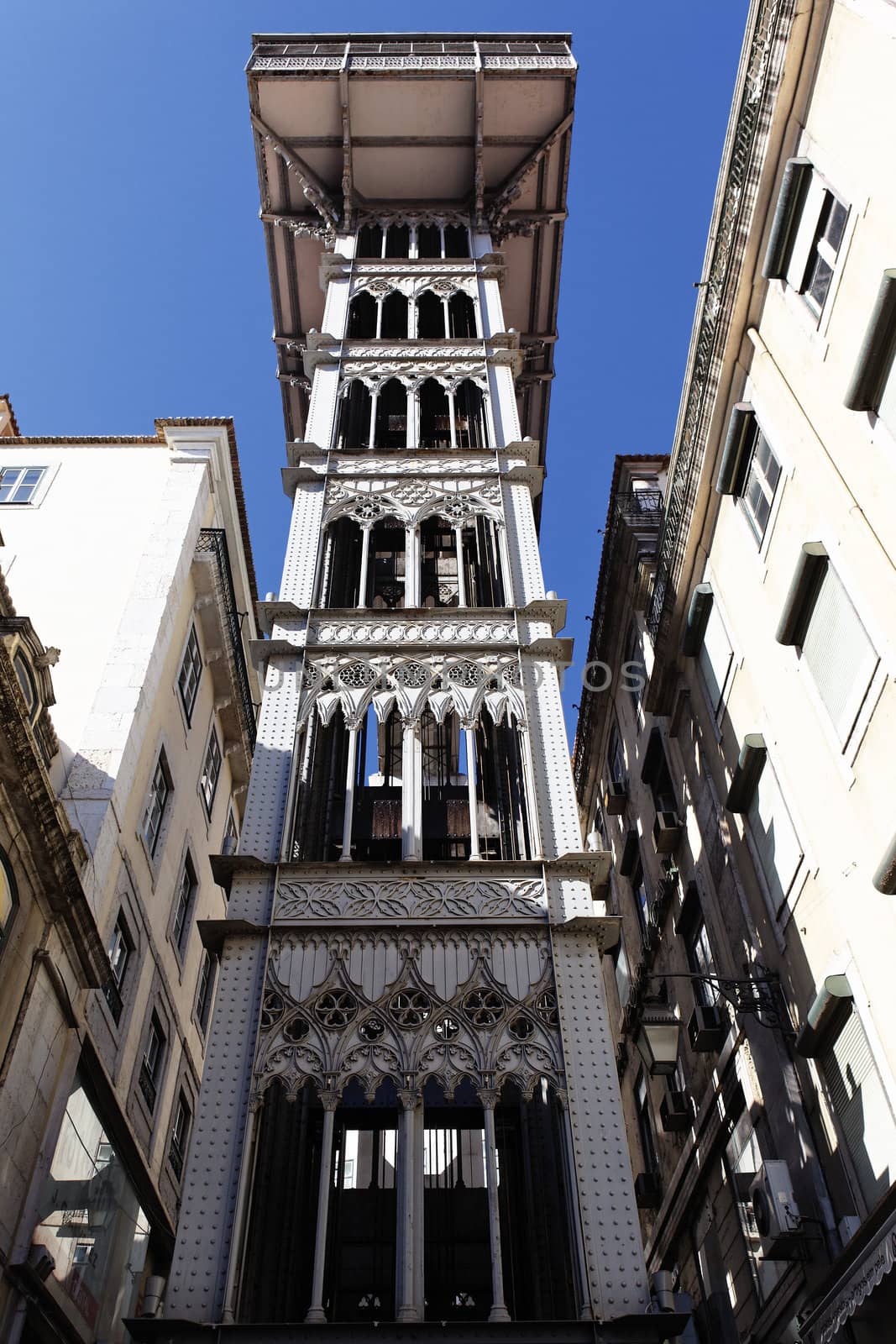 the Santa Justa Elevator in Lisbon, Portugal