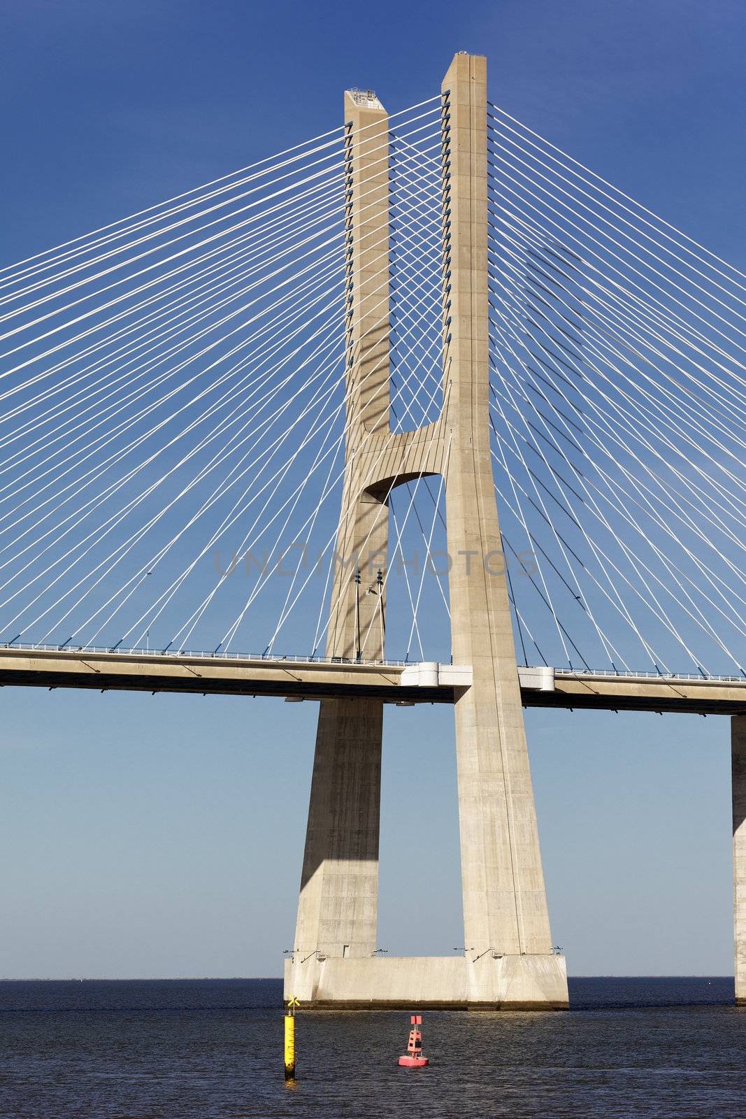 part of Vasco da Gama bridge in Lisbon