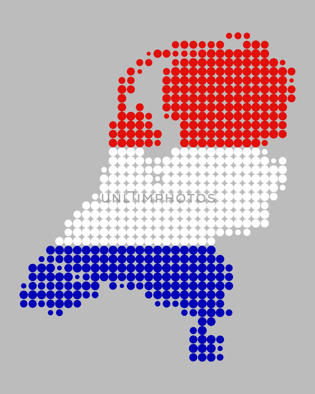 Map and flag of the Netherlands by rbiedermann