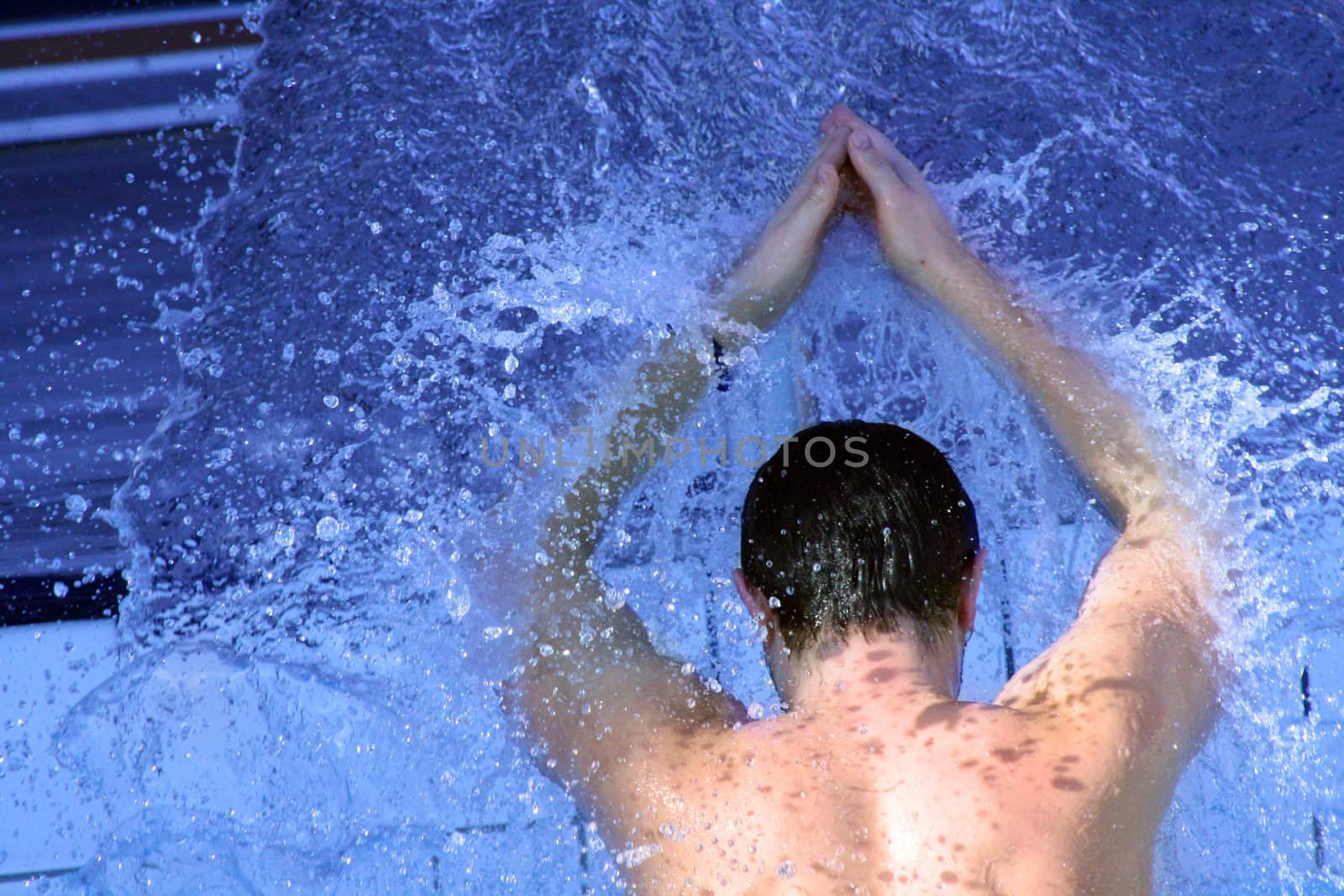 young attractive man relax in spa area