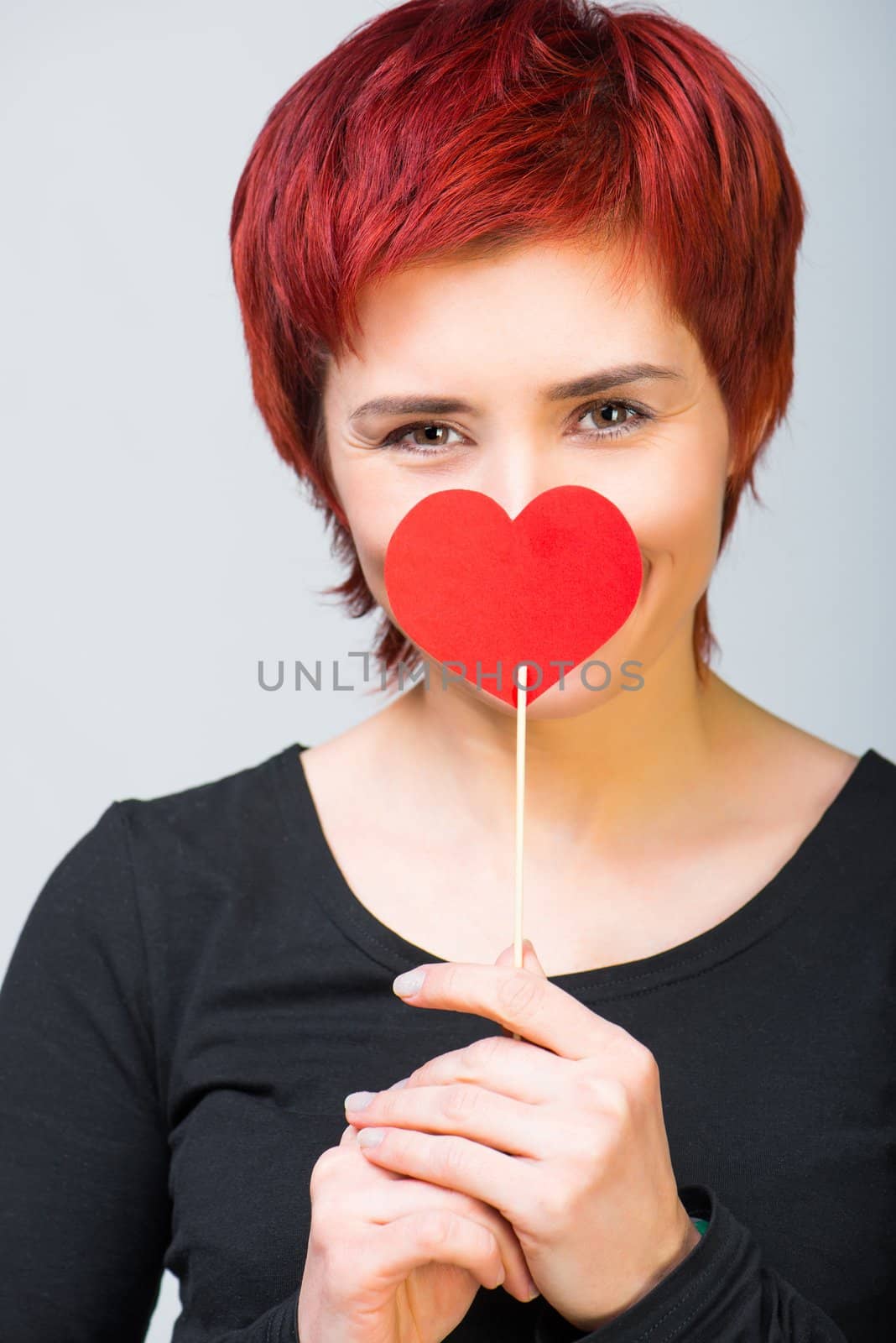 girl with paper heart by GekaSkr