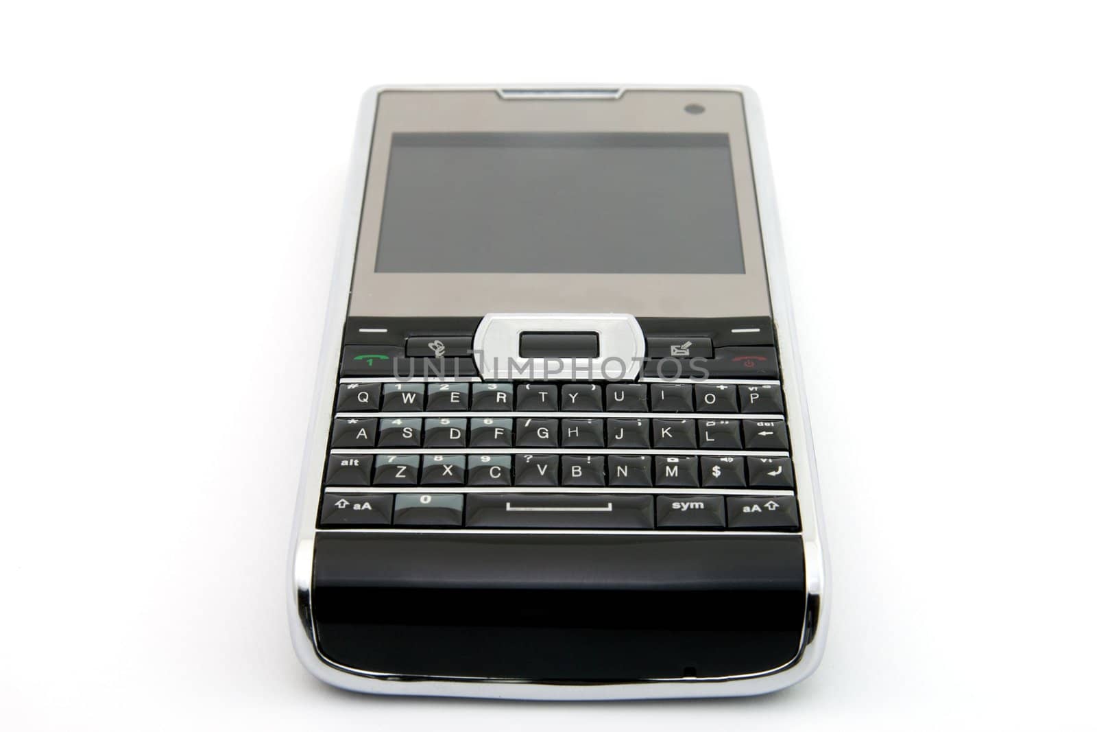 mobile phone with keyboard isolated on white background