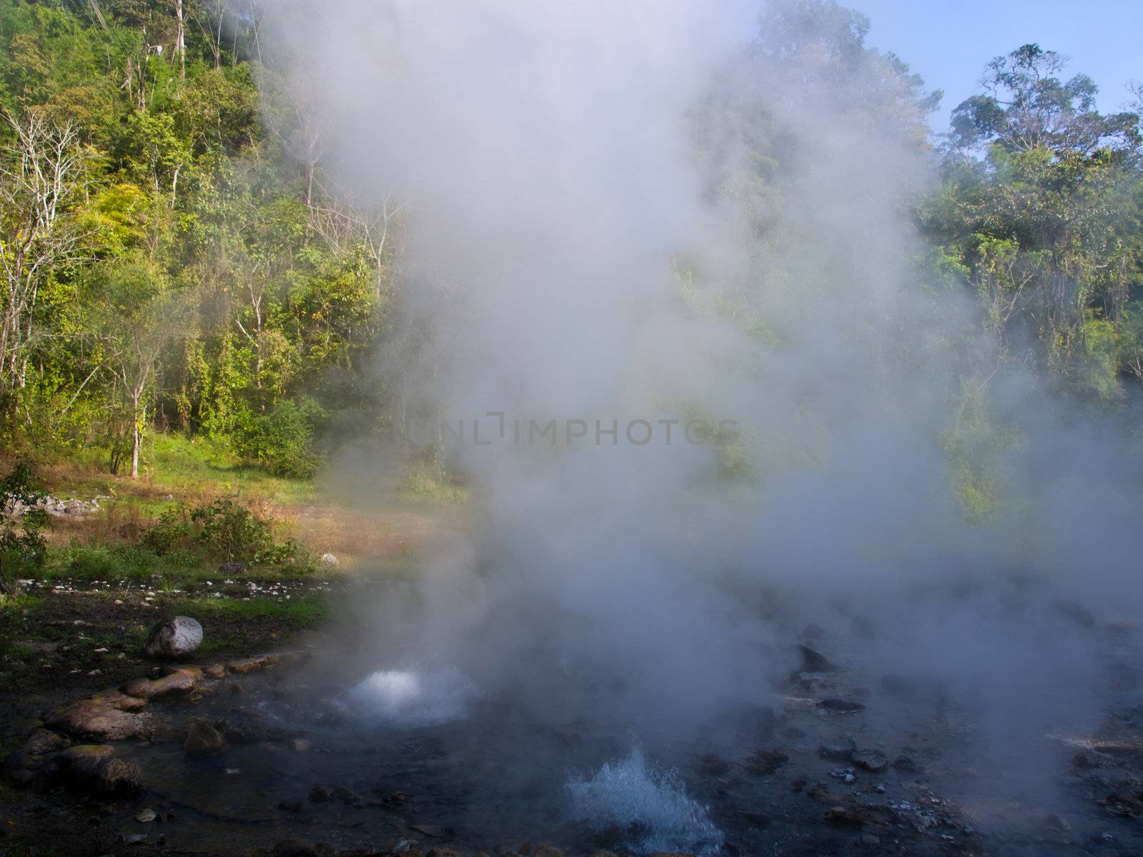Geyser hot spring in Huai Nam Dang National Park in Chiang Mai, by gururugu