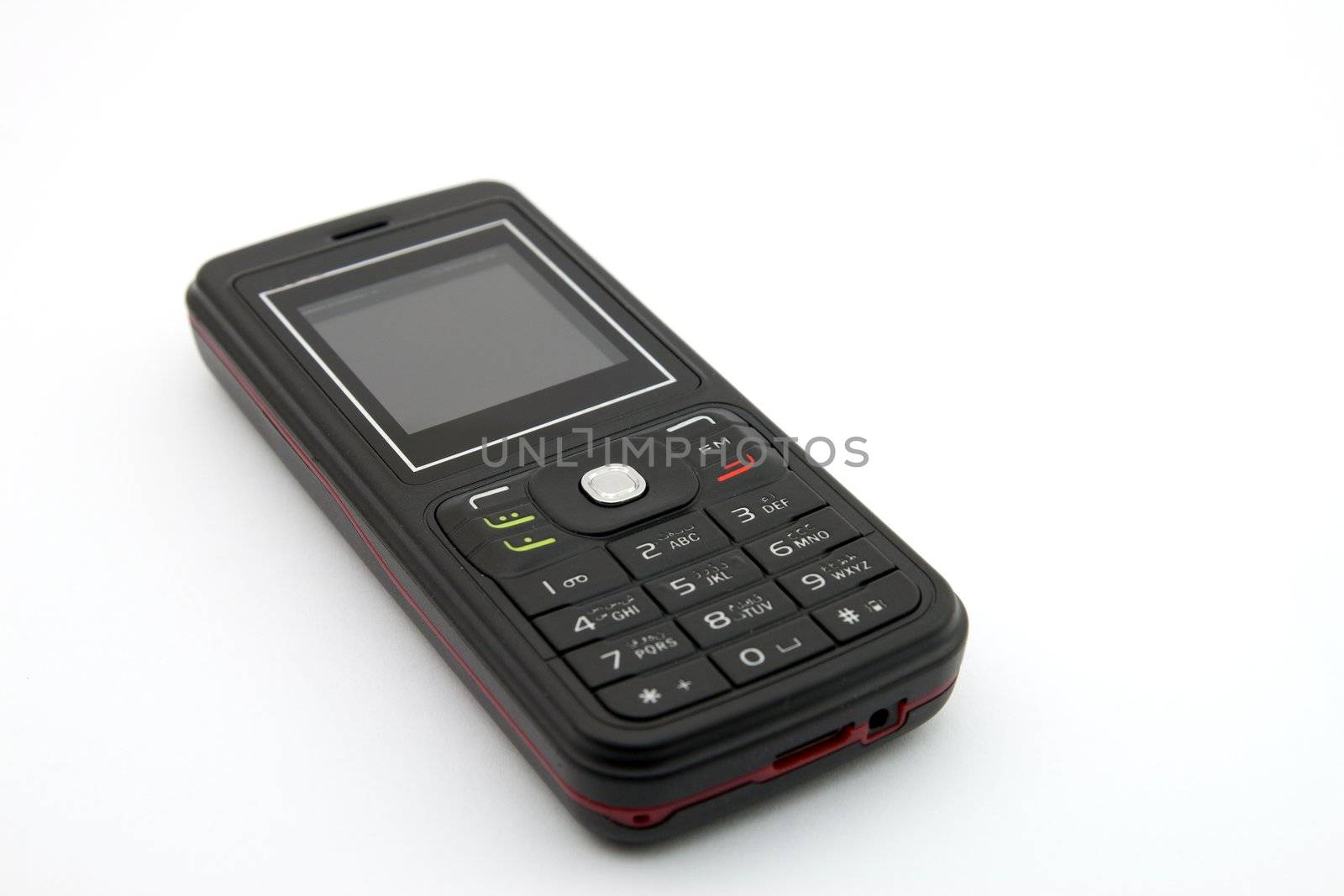 a generic mobile phone on white background