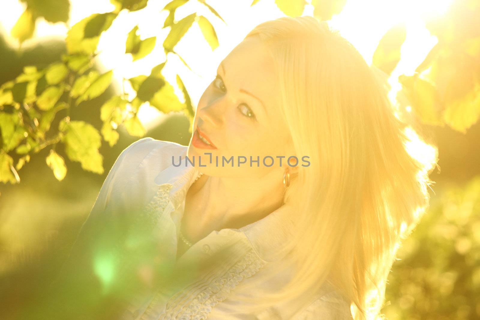 blond on sunrise close up