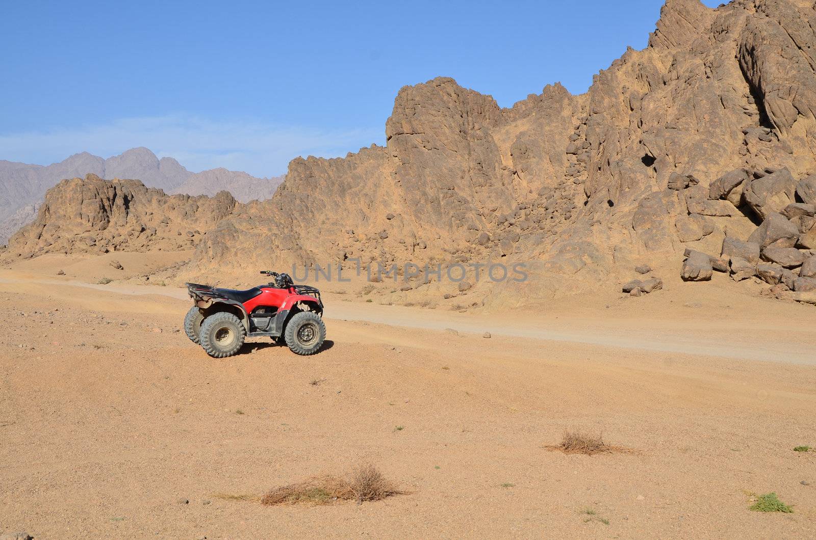 wheel of desert scooter arranged in a row