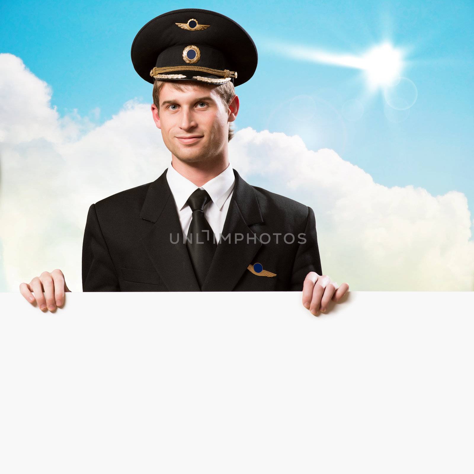 pilot in the form of holding an empty billboard by adam121