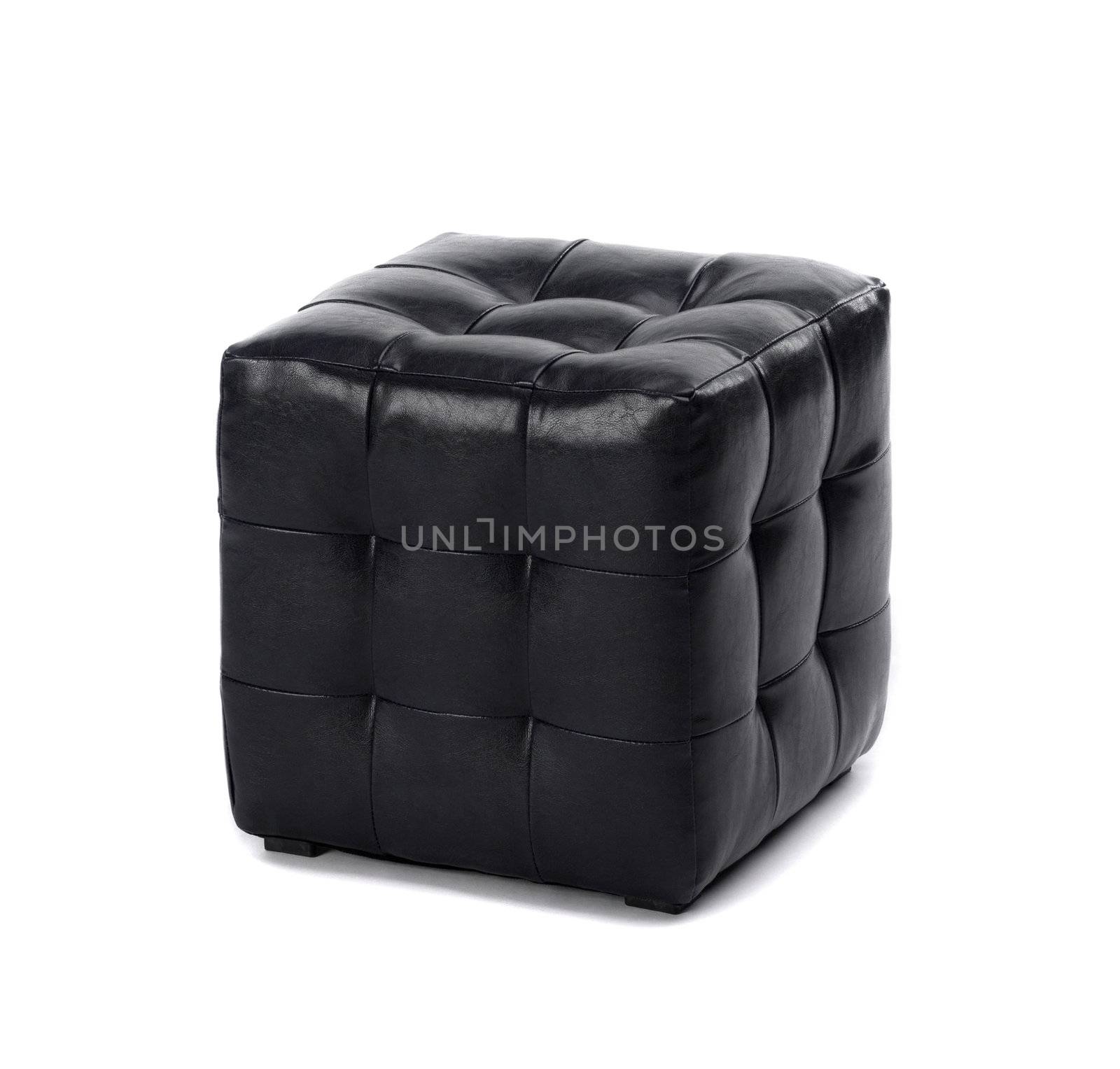 Modern dark brown leather bench