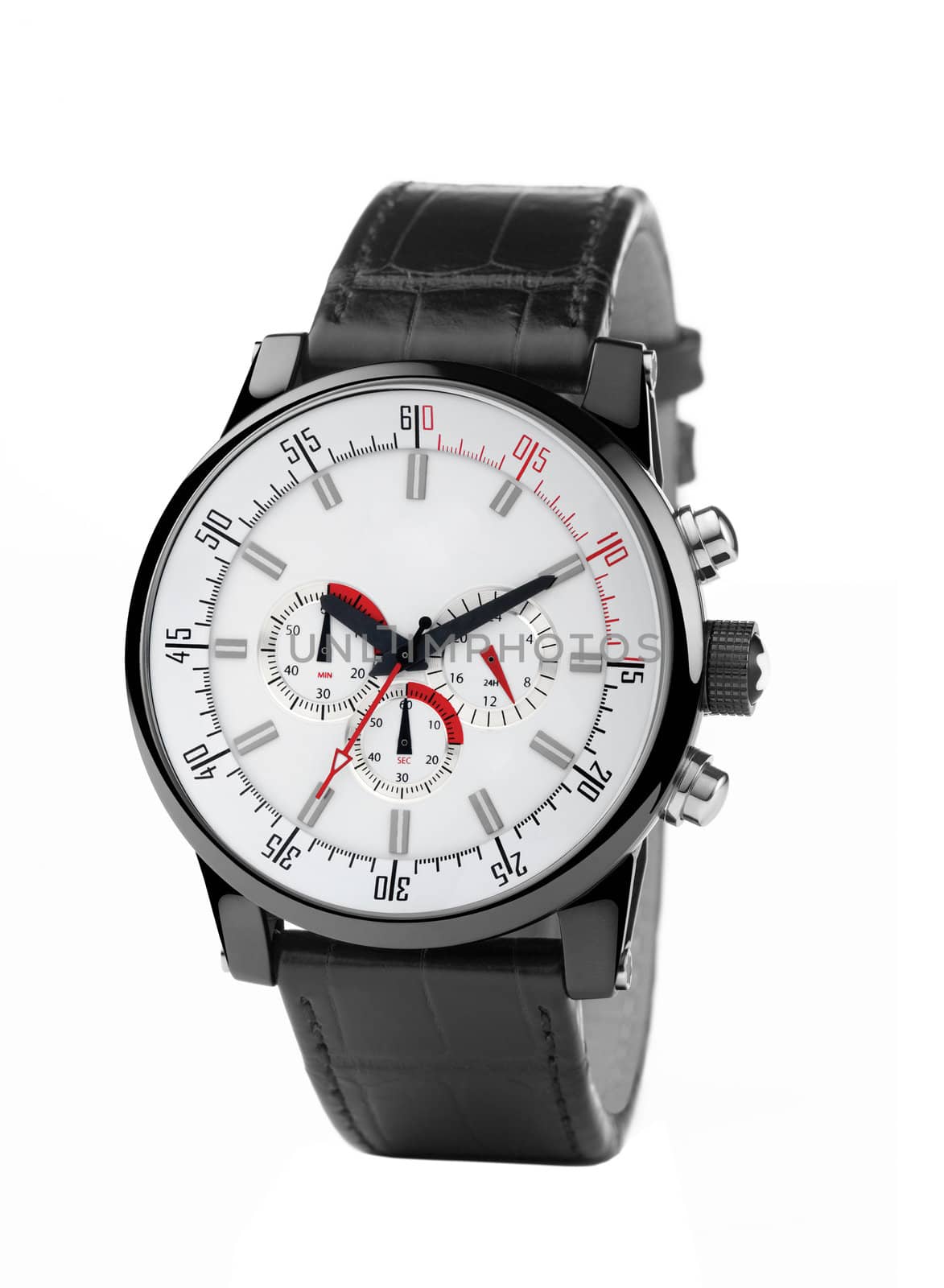 Wristwatch on a white background
