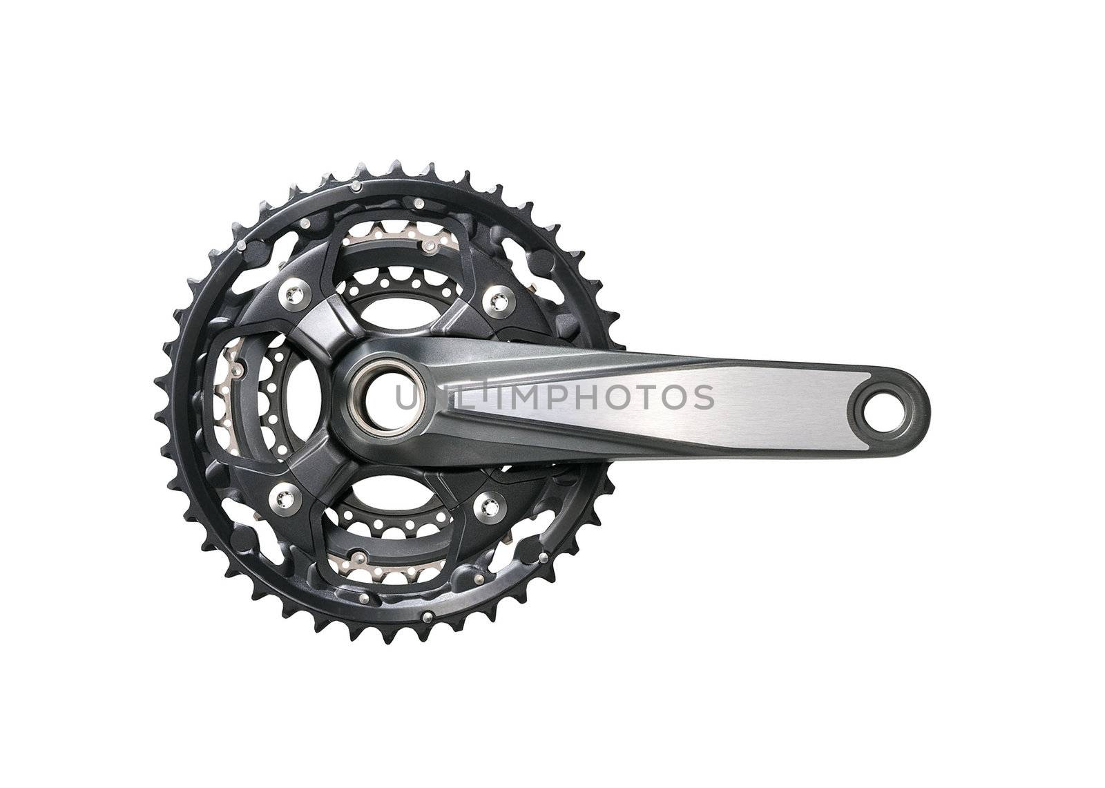 Bike crankset and chainring isolated
