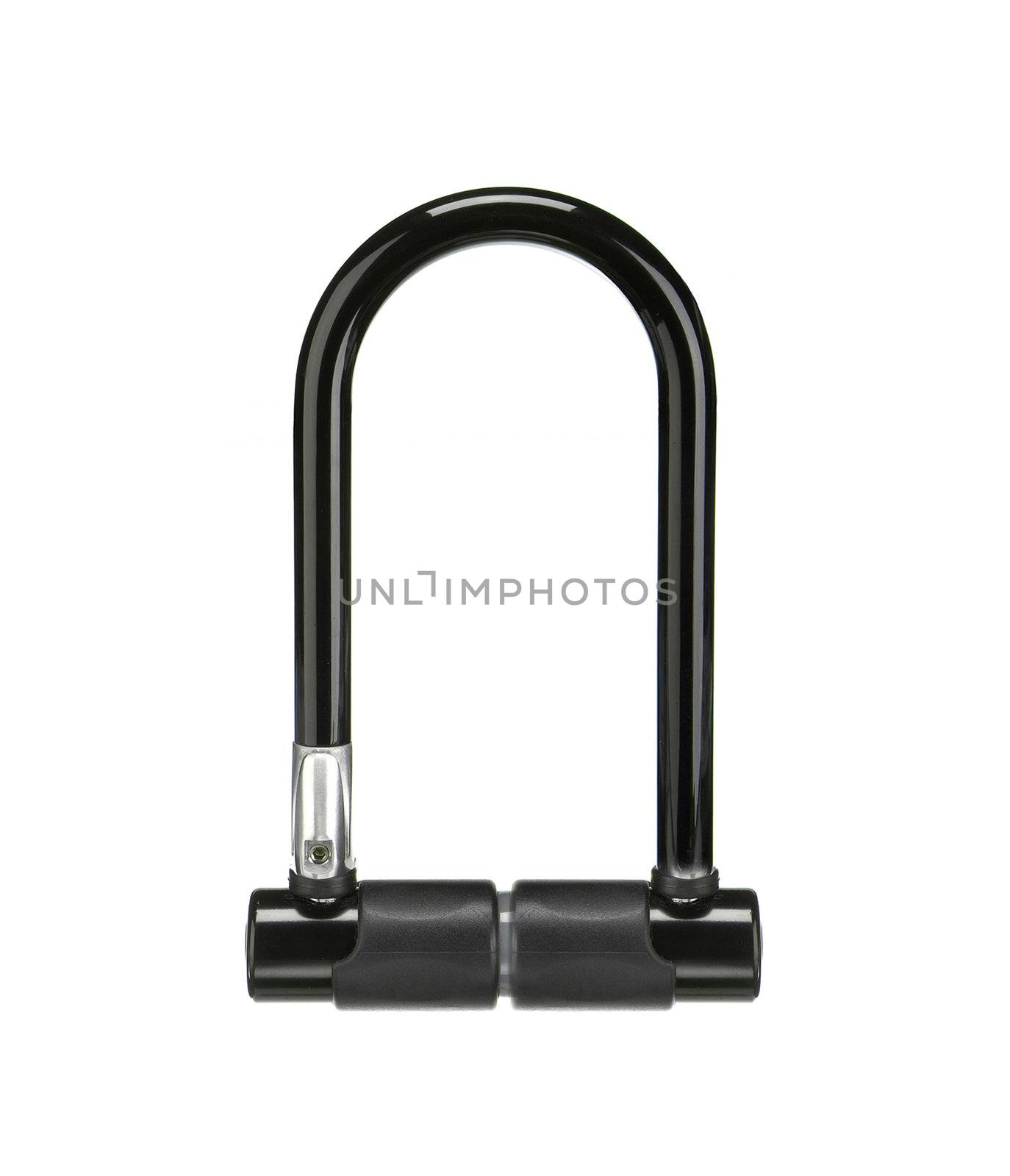 Black bicycle lock isolated