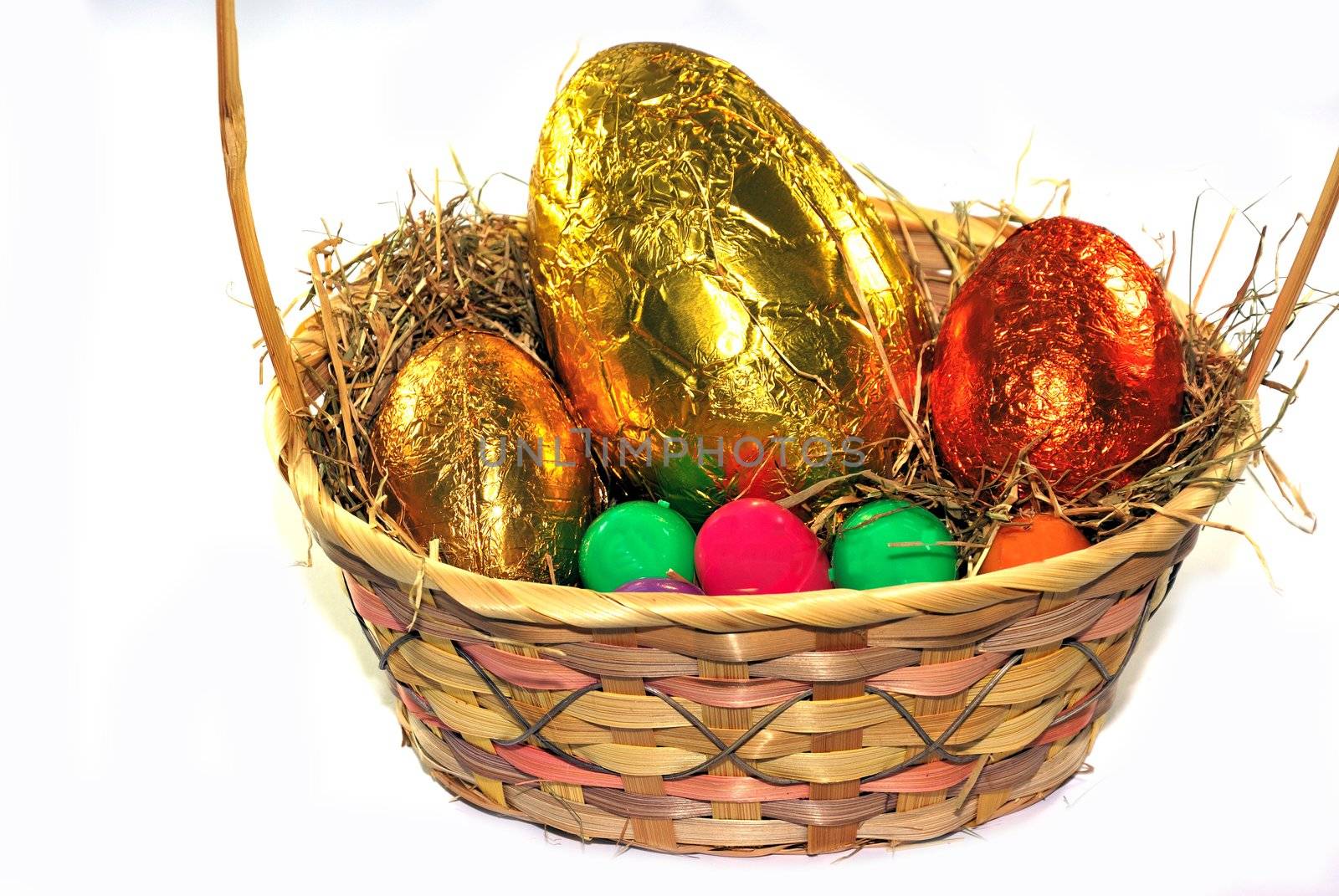 easter eggs in basket