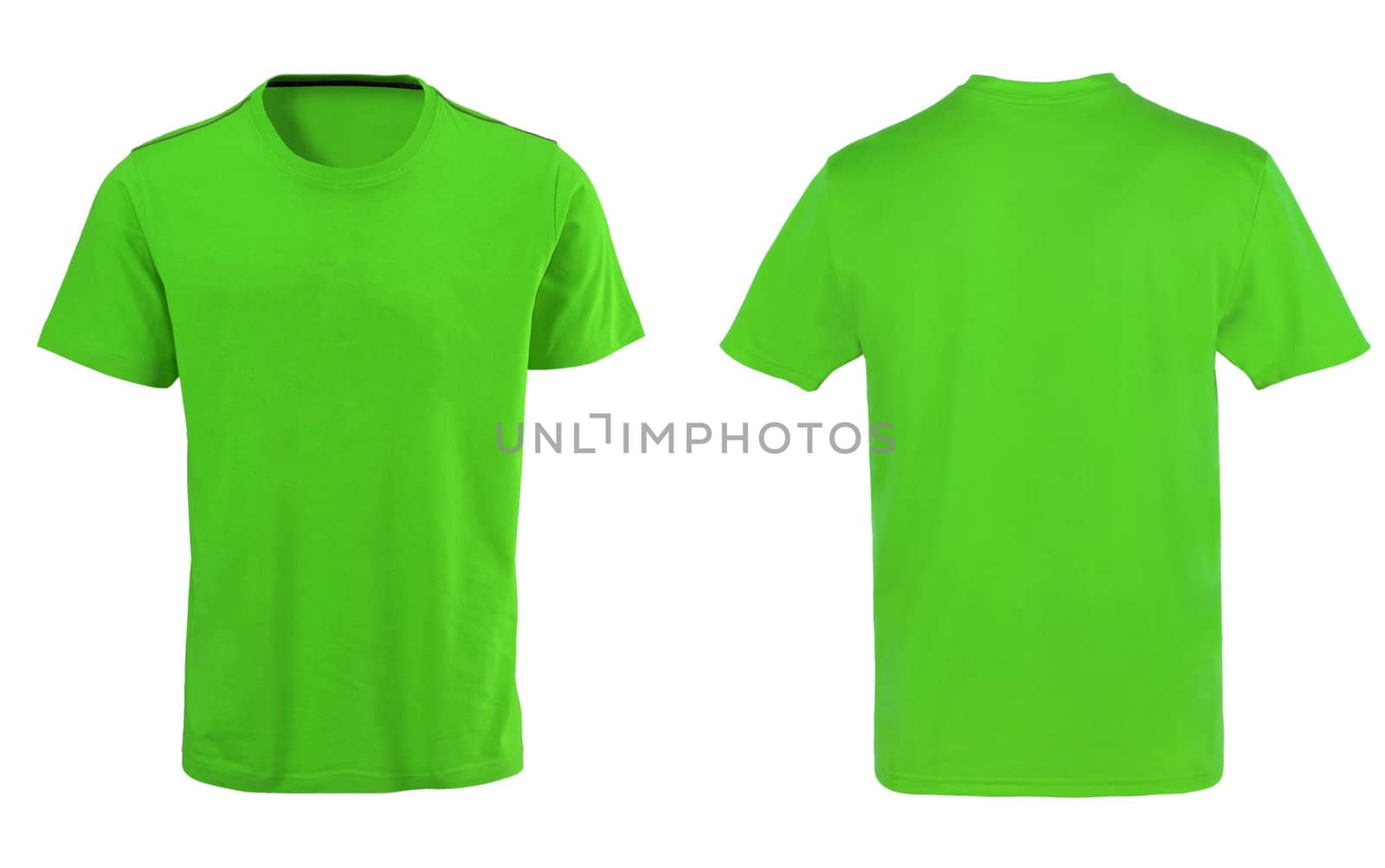 Green t-shirt isolated on white background