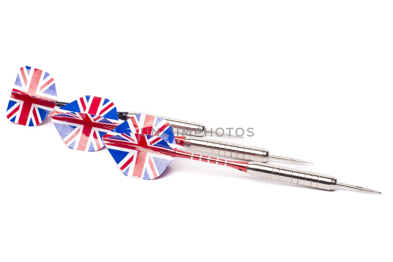 et of darts isolated on white background.