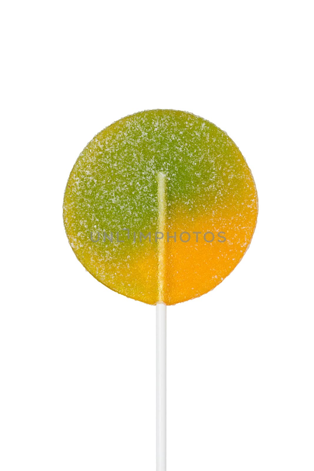 Large lollipop on stick isolated on white