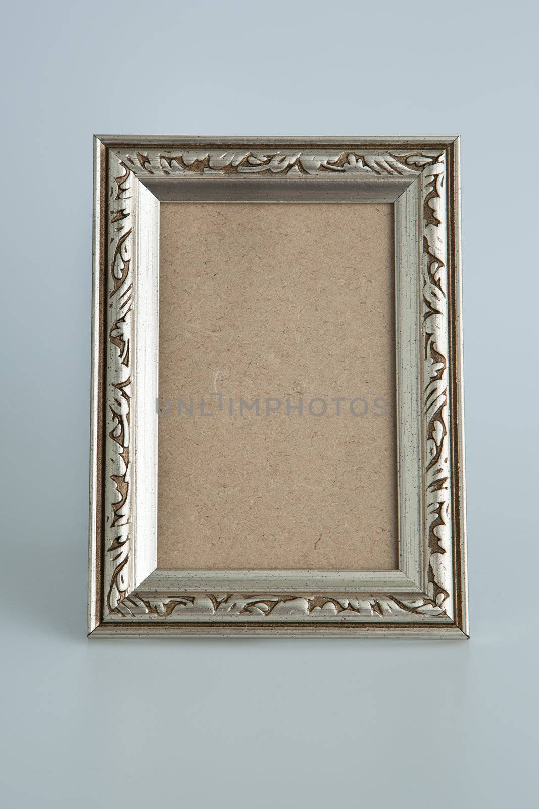 Silver antique frame isolated