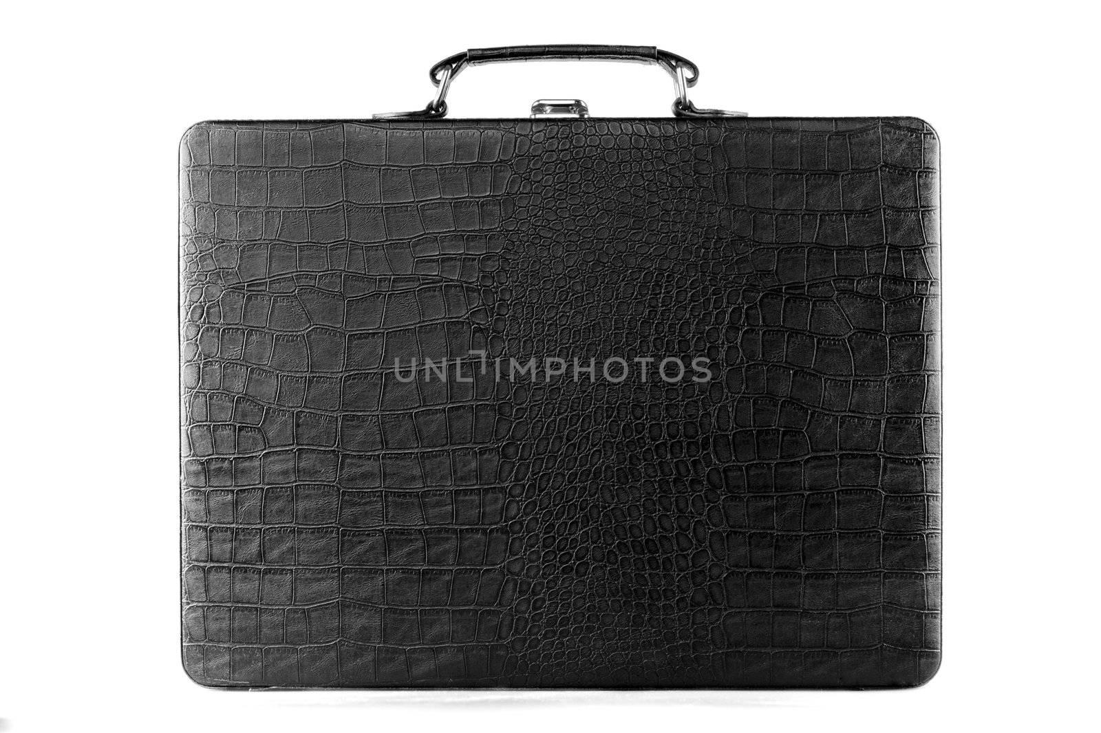 Black Leather Carrying Case on white background by kosmsos111